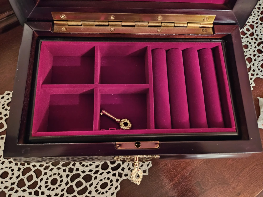 Wooden Jewelry Box with Velvet Lining - photo 3