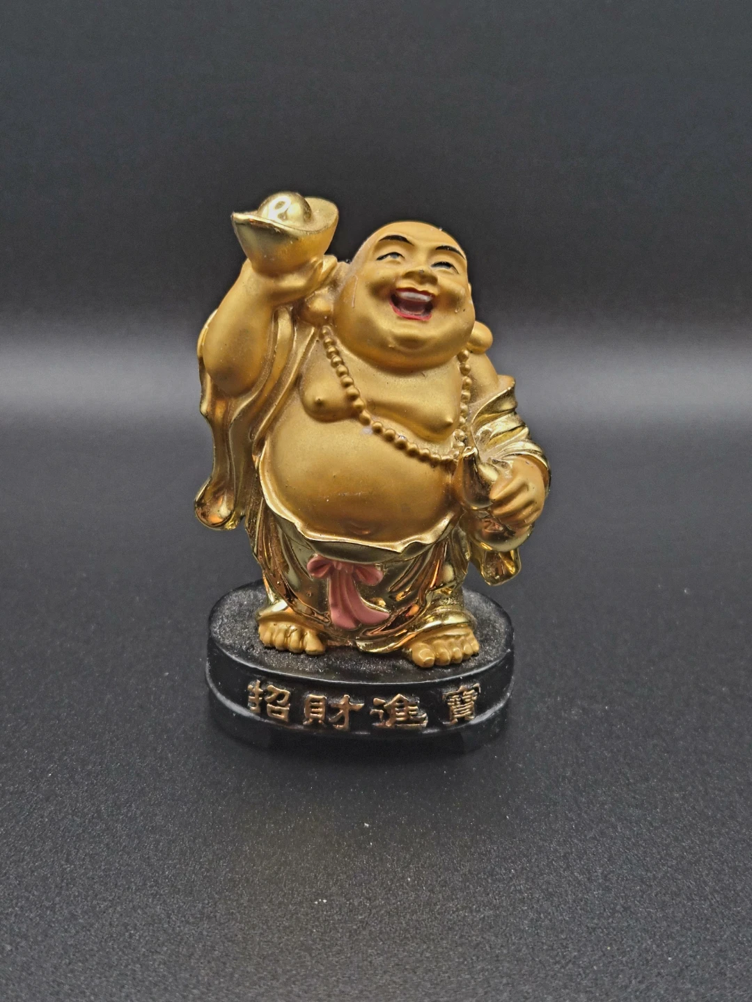 🏆 Miniature Gold Laughing Buddha Statues - photo 2