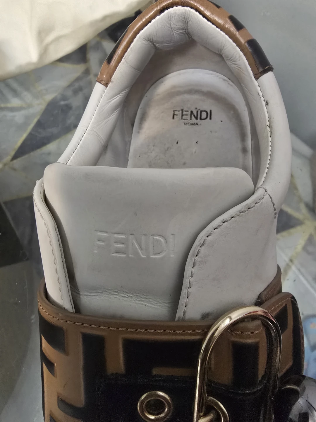 Fendi Roma Leather Sneakers with FF Buckle - photo 4