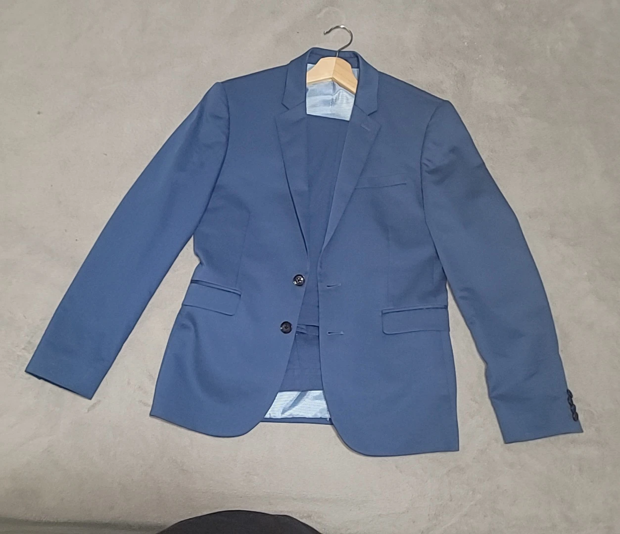 Express Extra Slim Blue Suit Jacket and Pants Set
