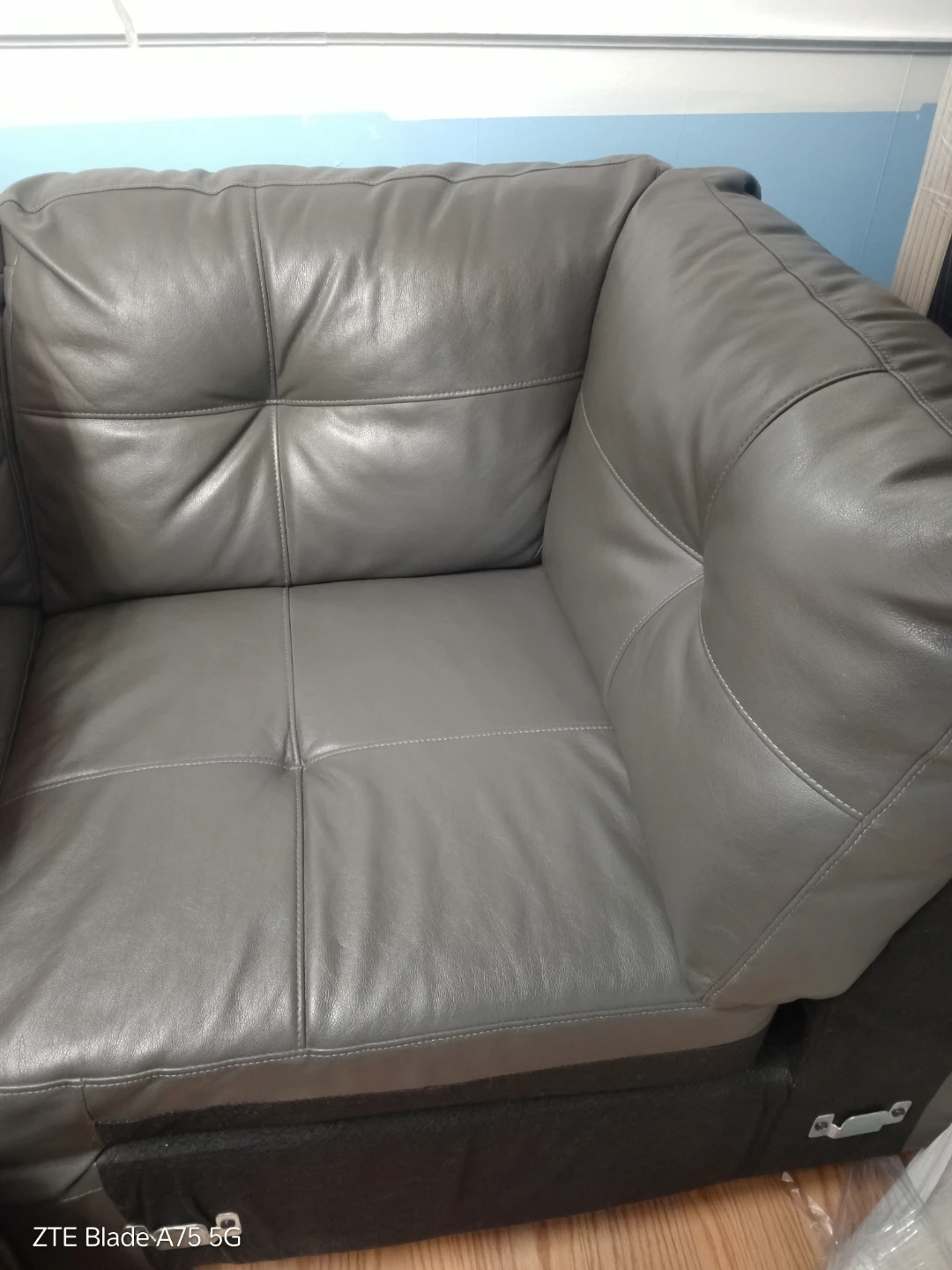 Grey Leather Sofa