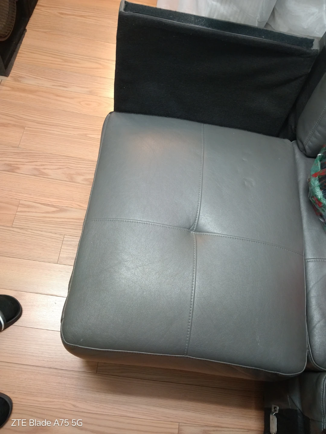 Grey Leather Sofa - photo 2