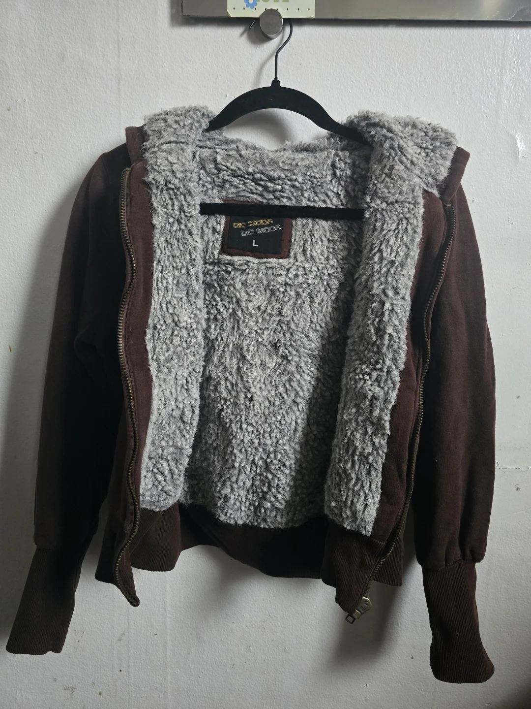 Zip-Up Hoodie with Faux Fur Lining