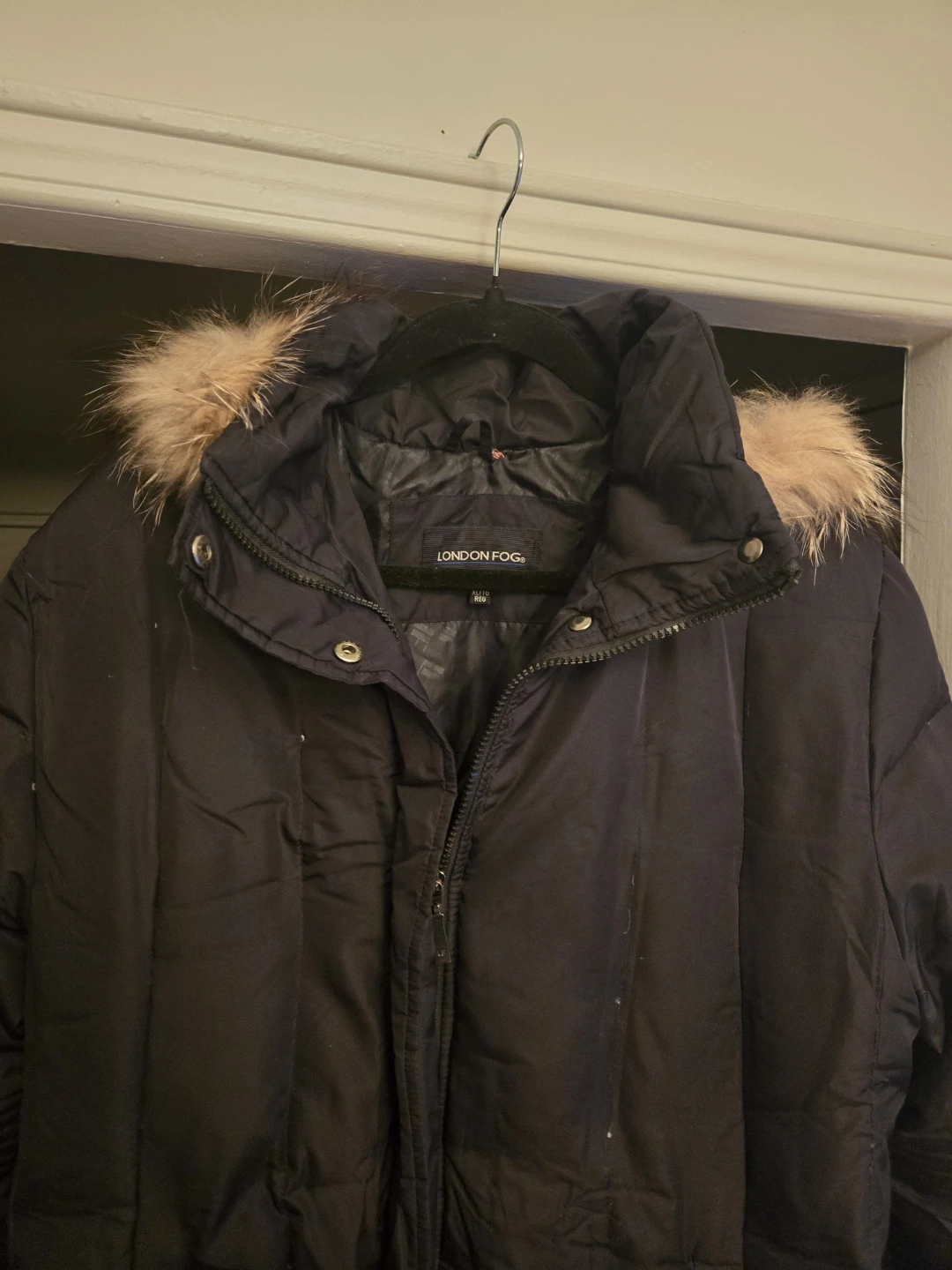London Fog Women's Black Puffer Coat with Fur Hood - photo 4