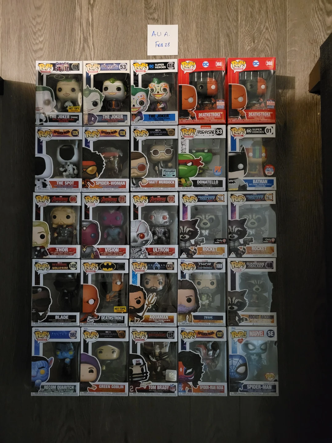 15$ each Funko Pops! Assorted DC, Marvel, TMNT, etc.