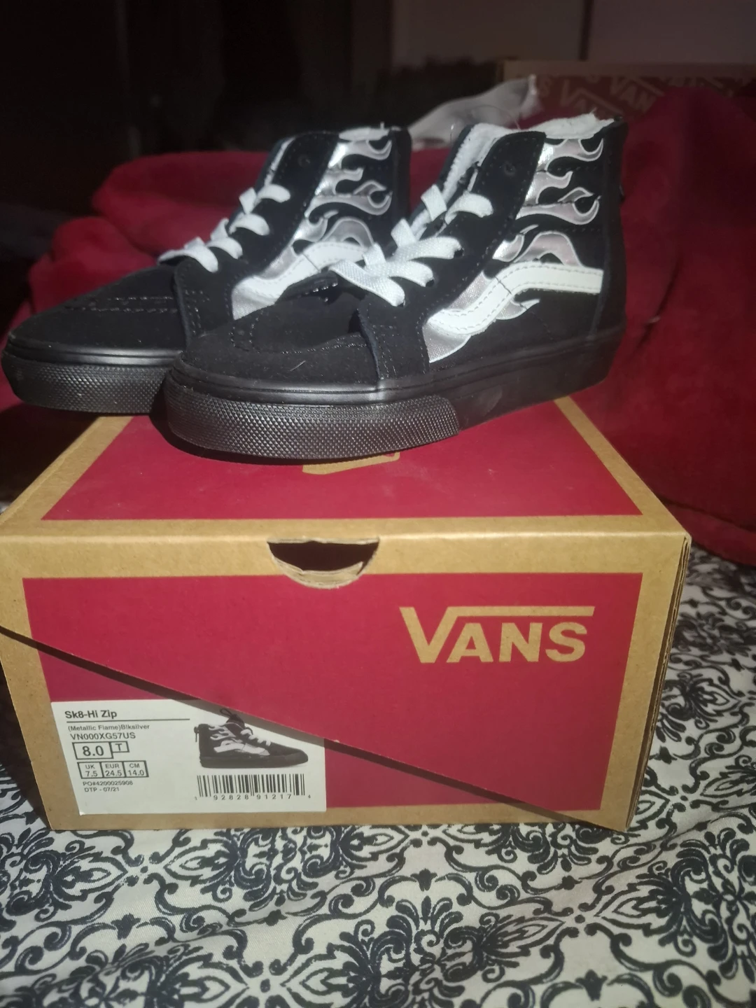 Vans SK8-Hi Zip Flame Toddler Shoes Size 8.0 - photo 2