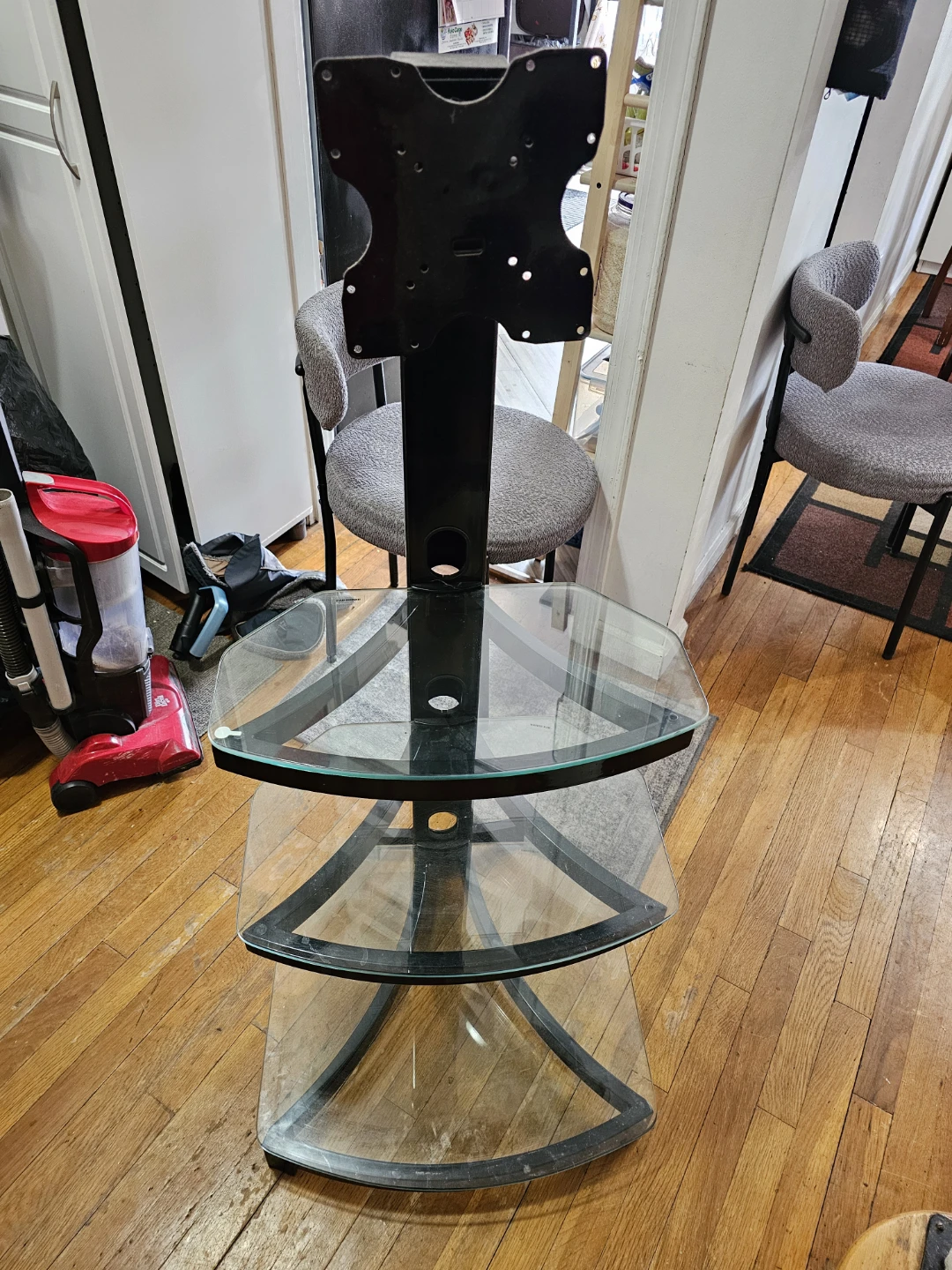 3-Tier Glass Media Stand with TV Mount