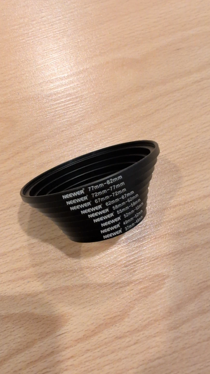 Neewer 9 piece camera lens filter step up rings