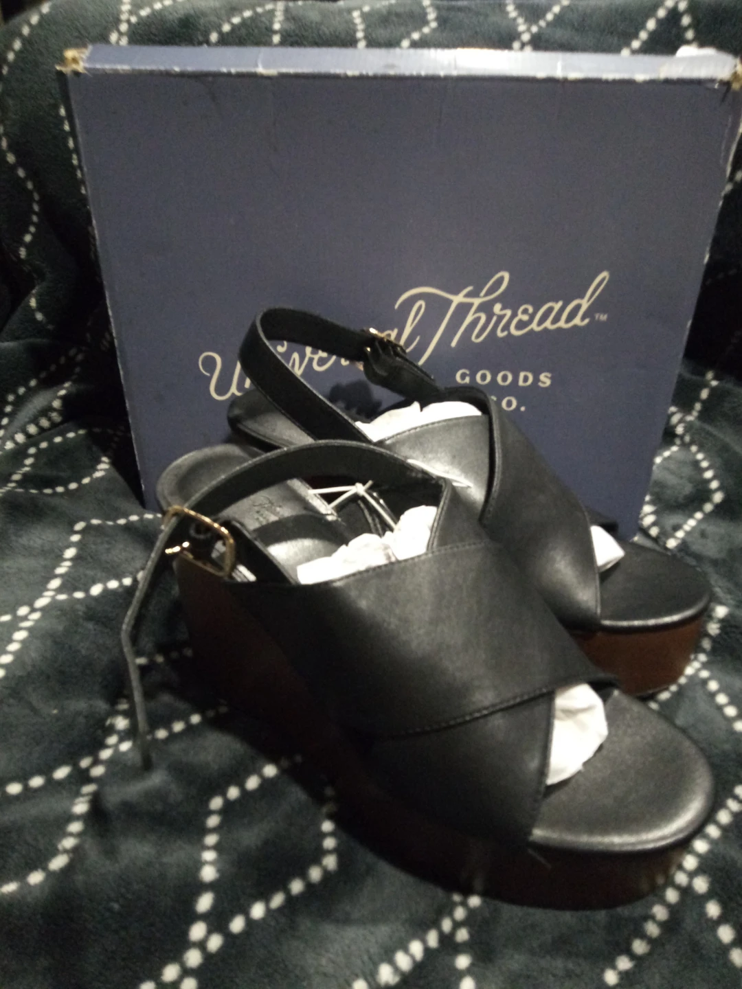 Universal Thread Black Wedge Sandals - photo 3