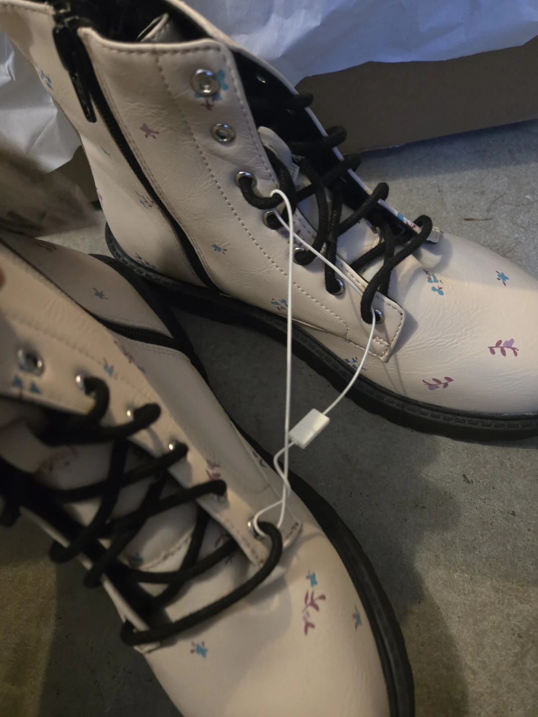ZARA Beige Floral Combat Boots Size 37 - photo 3