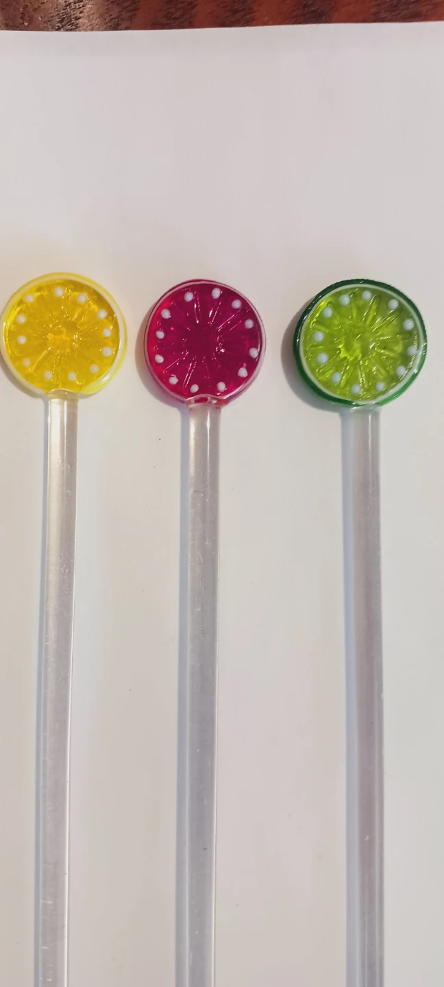 New !! Set of 3  Colorful Glass Martini Stirrers - photo 3