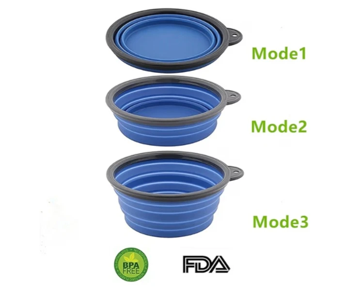 NEW!  Collapsible Dog Bowl - 2 Pack Travel Food Water Bowl - photo 4