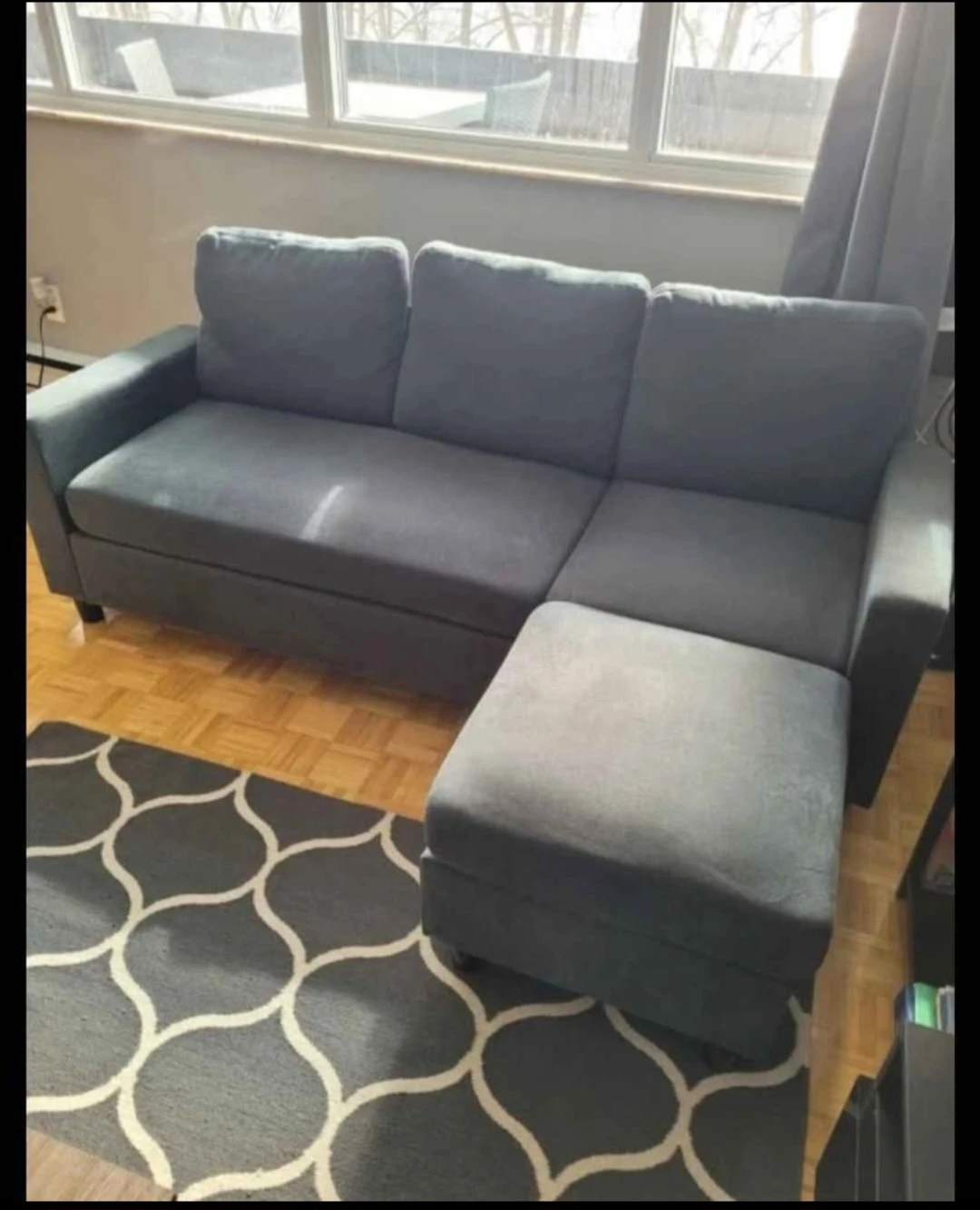Grey Sectional Sofa with Ottoman