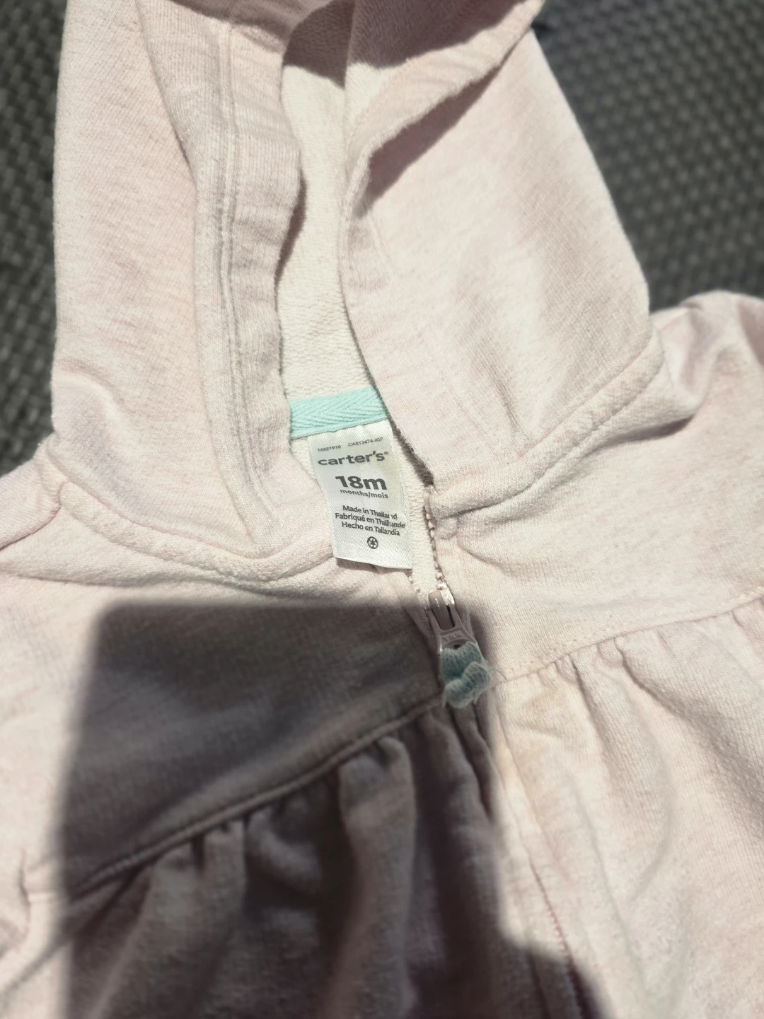 🏆Carter's Baby Girl Hoodie 18M Pink Rainbow Zip-Up - photo 2