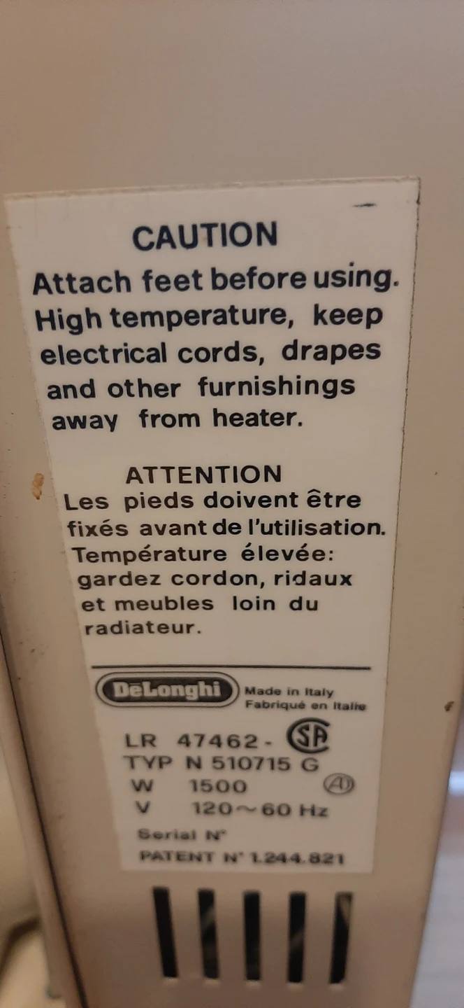 DeLonghi Oil Filled Radiator Heater 1500W - photo 4