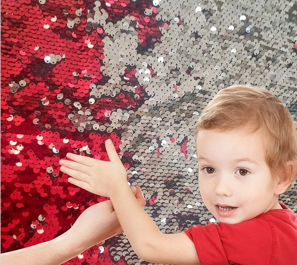 Premium Sensory Sequin Flip Fabric Backdrop 5 Yd, Large 180"x49" - photo 4