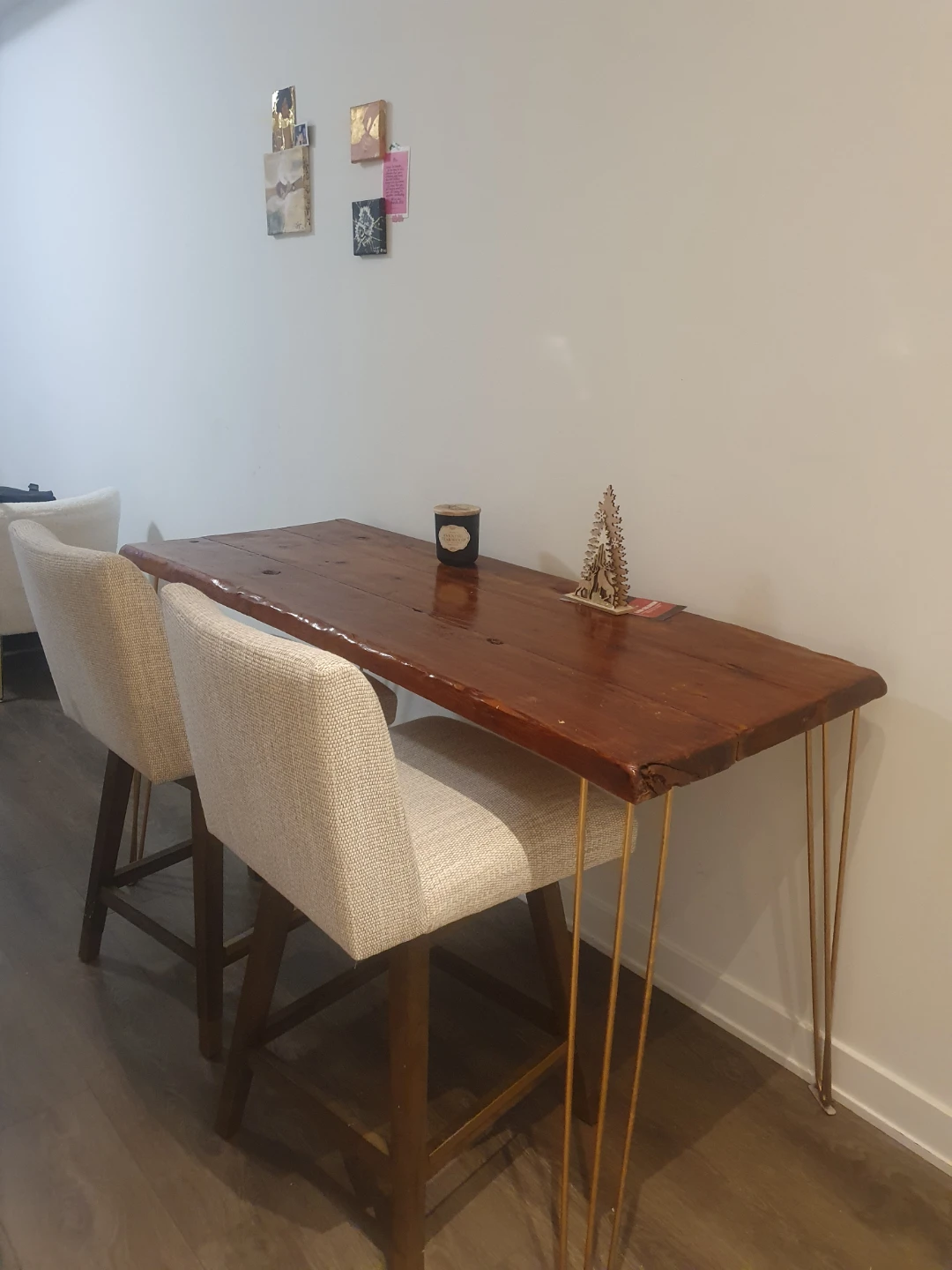 Set of table and 2 Swivel Grey Bar Stools - photo 2