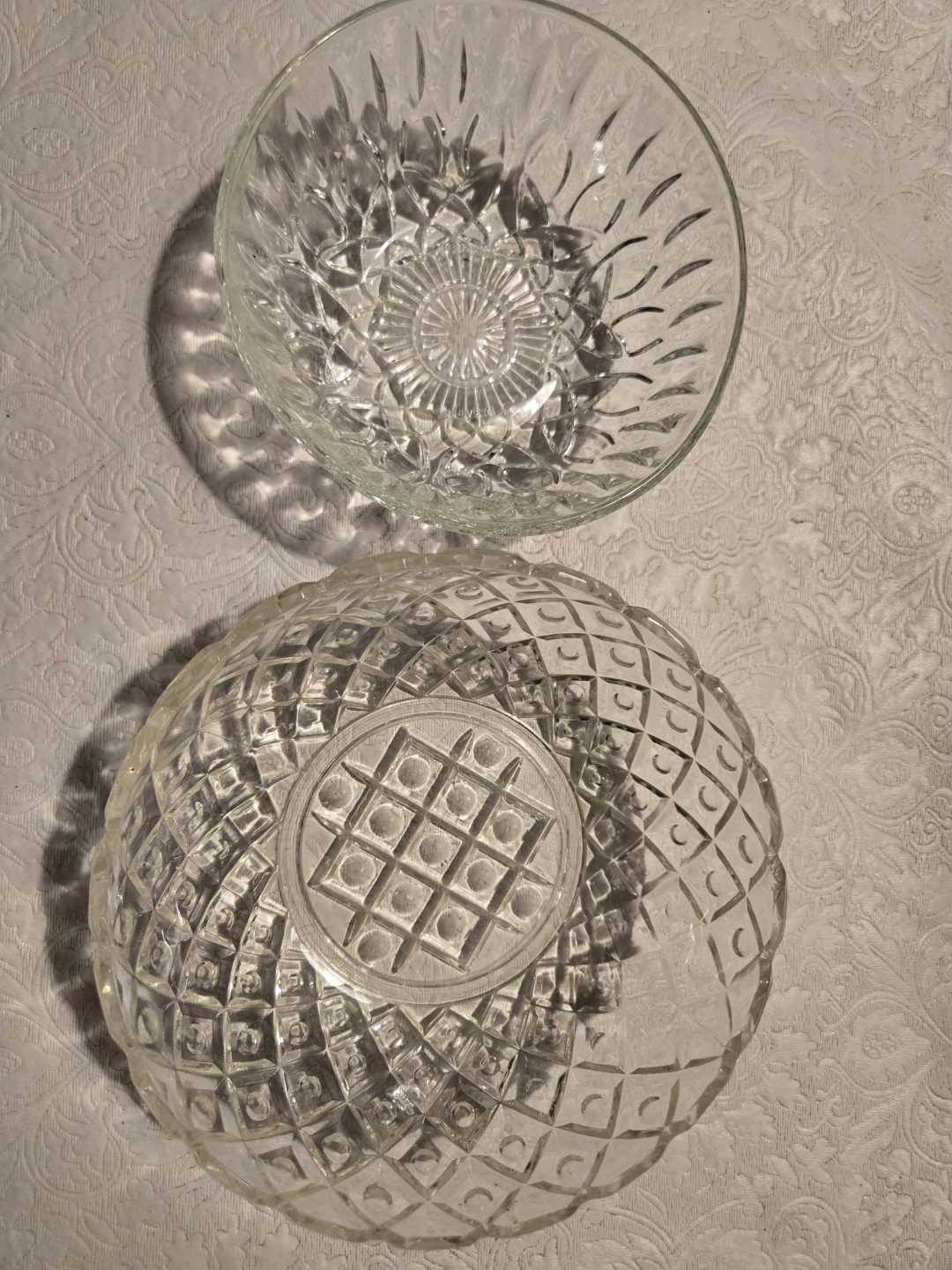 Clear Glass Serving Bowls - Set of 2