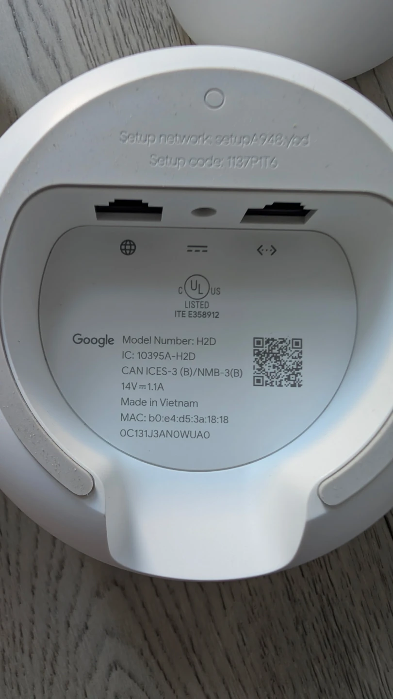 Google Nest Wifi Router H2D