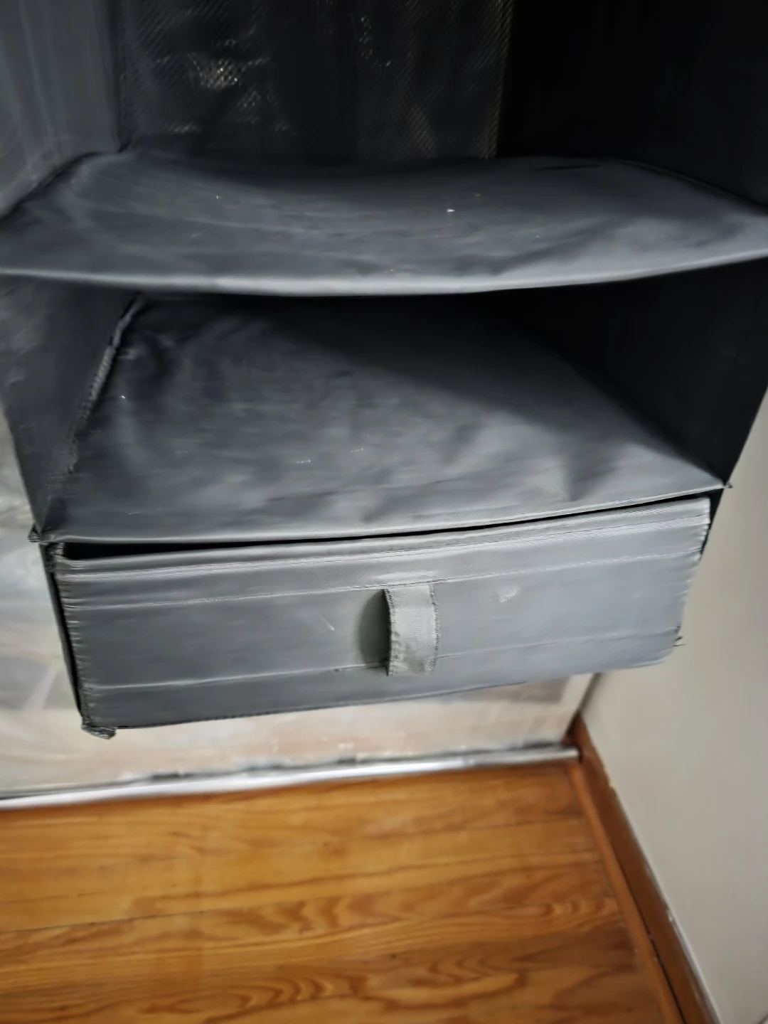 Grey 5-Shelf Hanging Closet Organizer with Drawer - photo 2