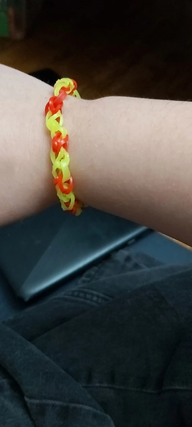Yellow and Red Rubber Band Bracelet - photo 2