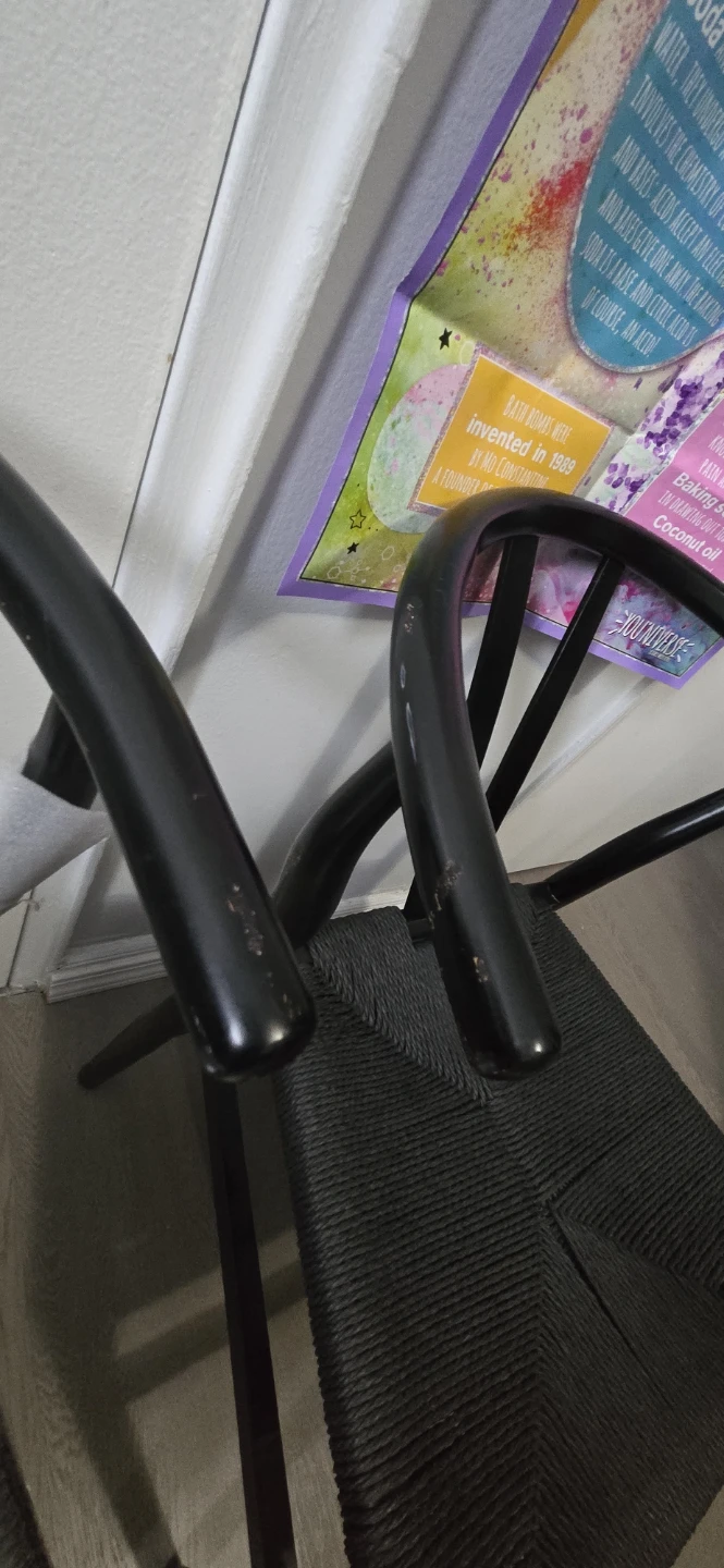 Set of 4 Black Wishbone Chairs - photo 3