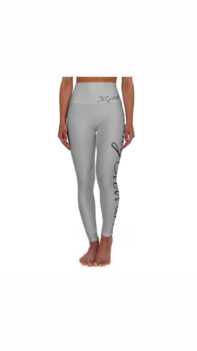 Light Grey Leggings with Script Logo