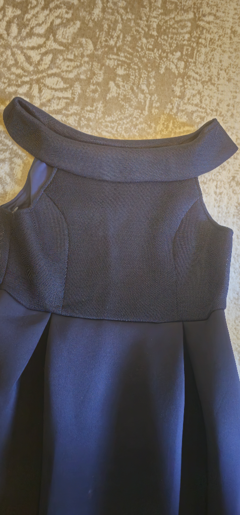 Navy Blue Off-the-Shoulder Dress
