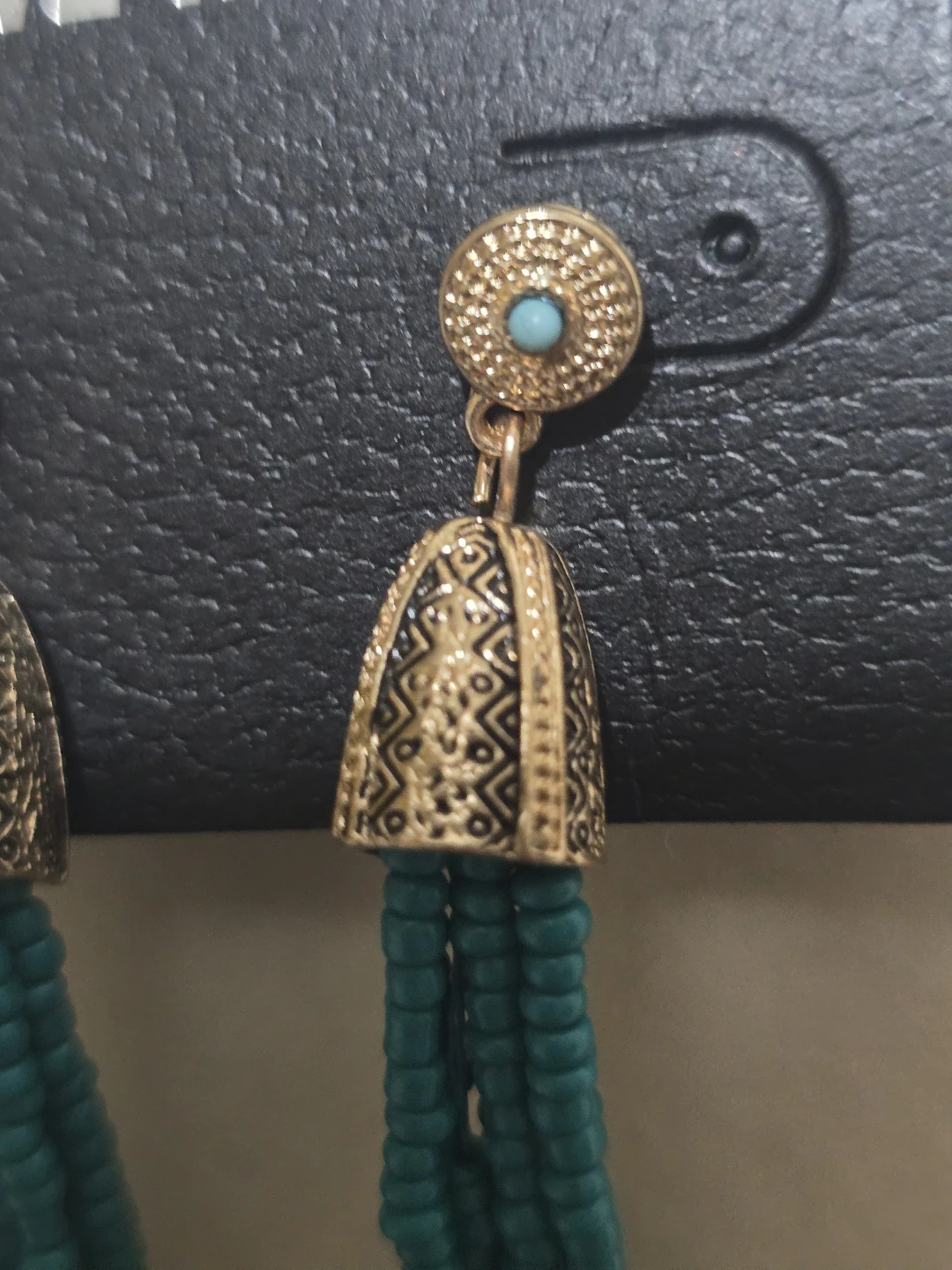 ​NEW Steve Madden Turquoise Beaded Tassel Earrings - Boho Style - photo 5