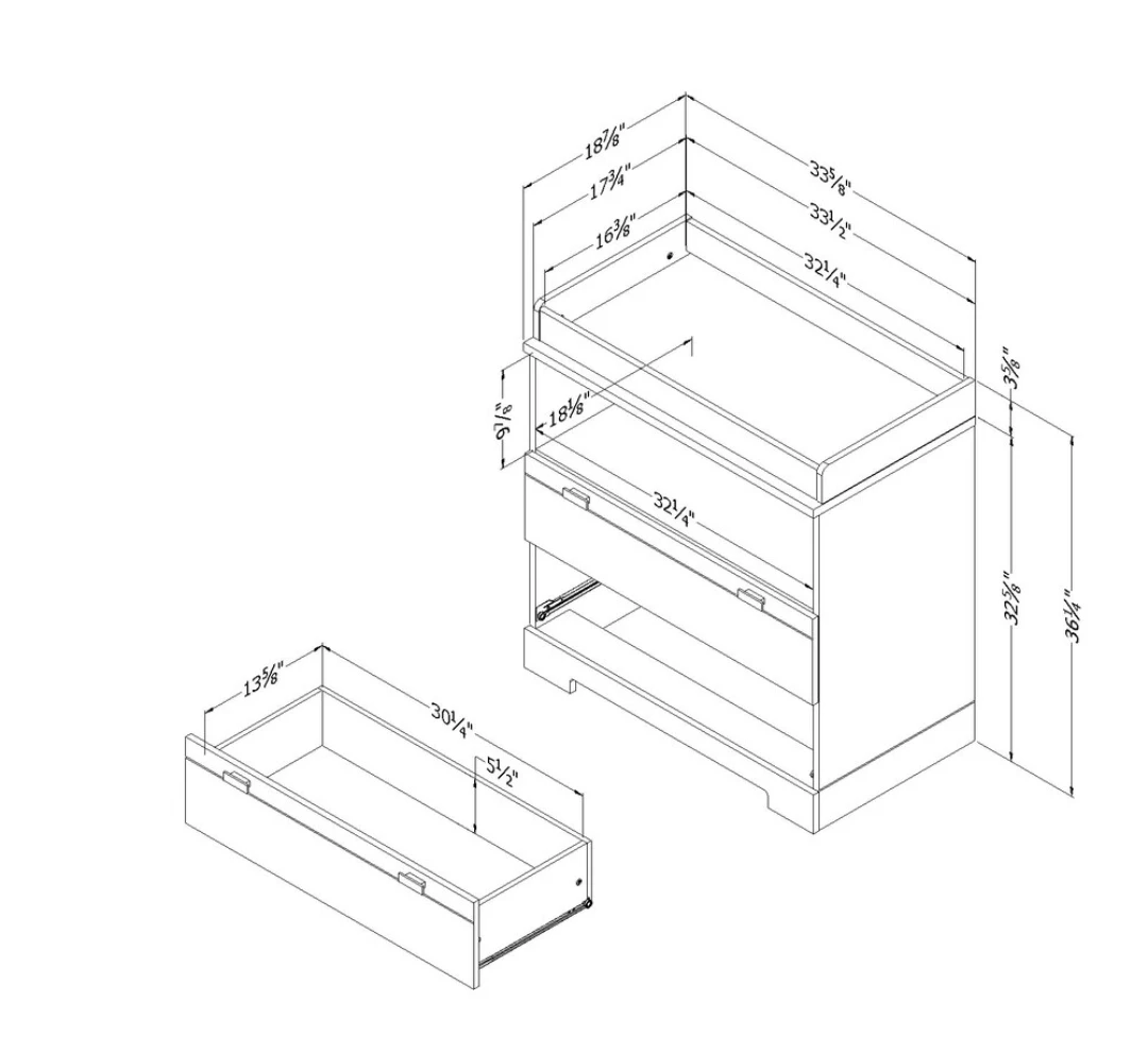 South Shore Reevo Changing Table with Storage - Gray - photo 3