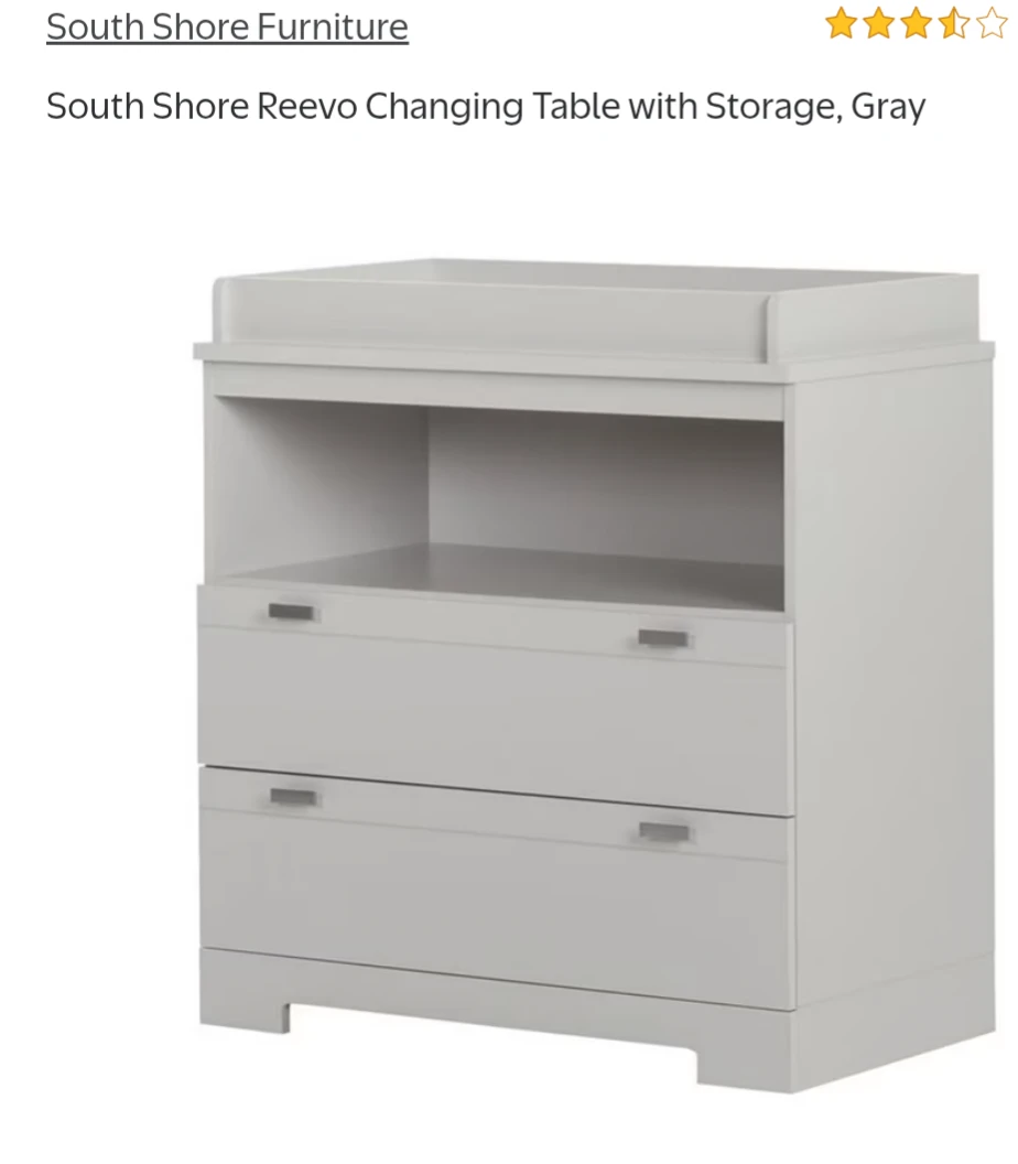 South Shore Reevo Changing Table with Storage - Gray - photo 5