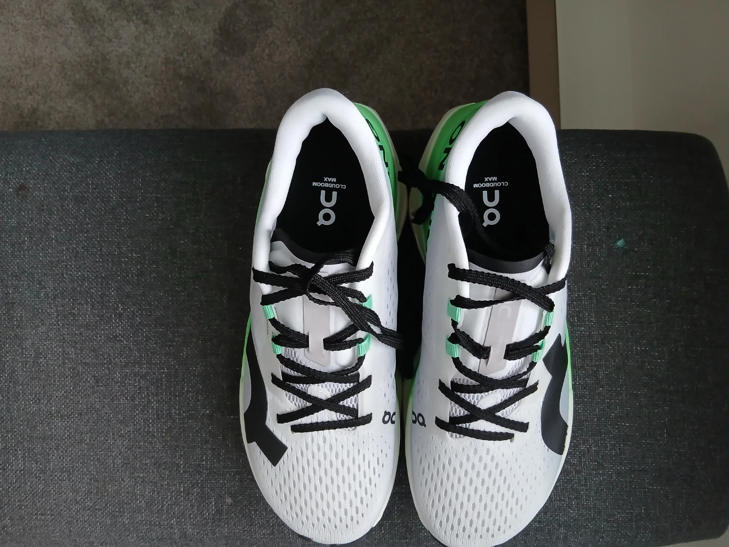 On Running Cloudboom Max Shoes - White/Green - Size 8.5 - photo 4