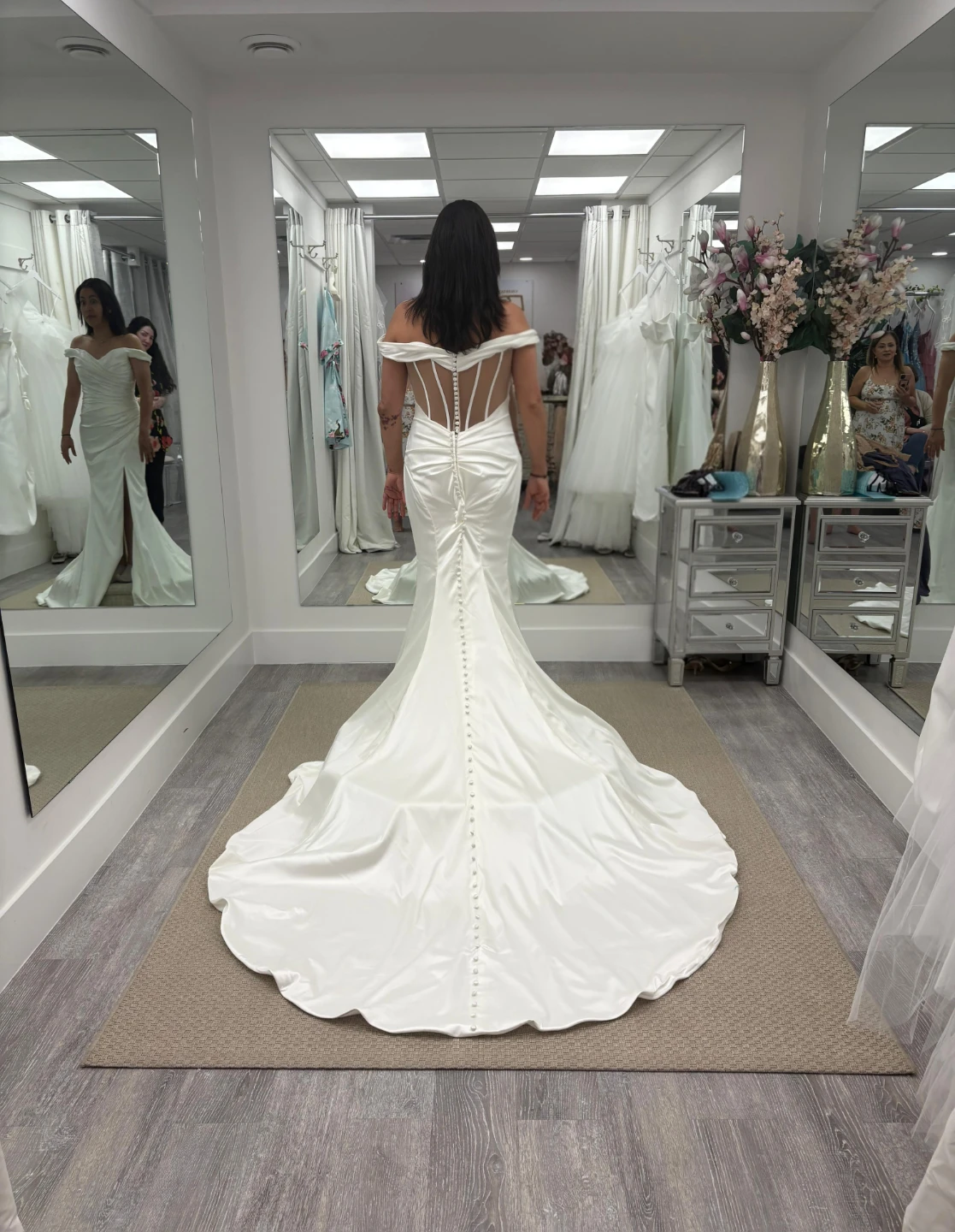 White Satin Wedding Dress