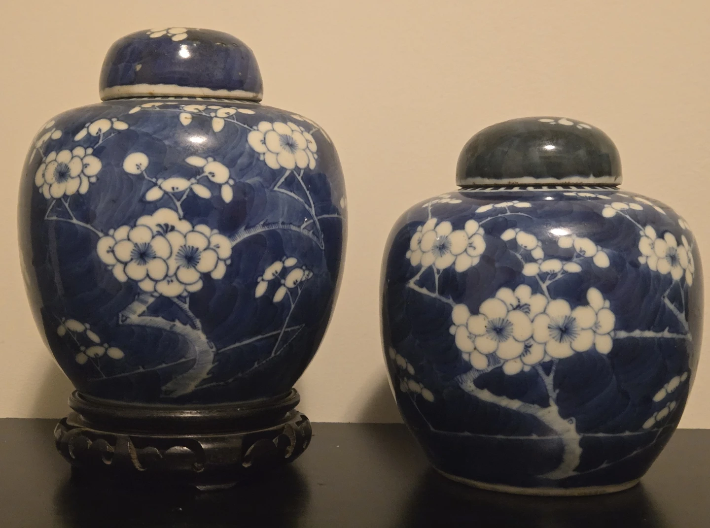2 Antique 1870-1890 Chinese Qing Dynasty Ginger Jars