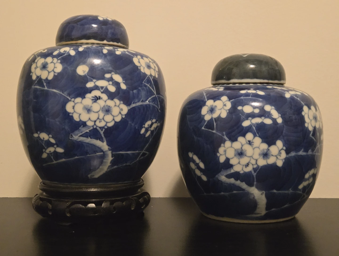 2 Antique 1870-1890 Chinese Qing Dynasty Ginger Jars - photo 2