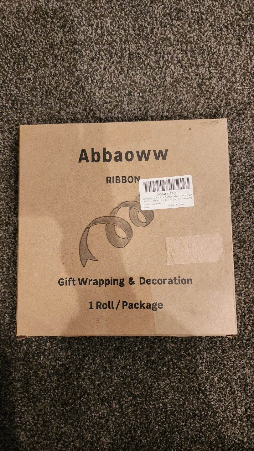 Abbaoww Camel Velvet Ribbon 5/8 Inch - 25 Yards