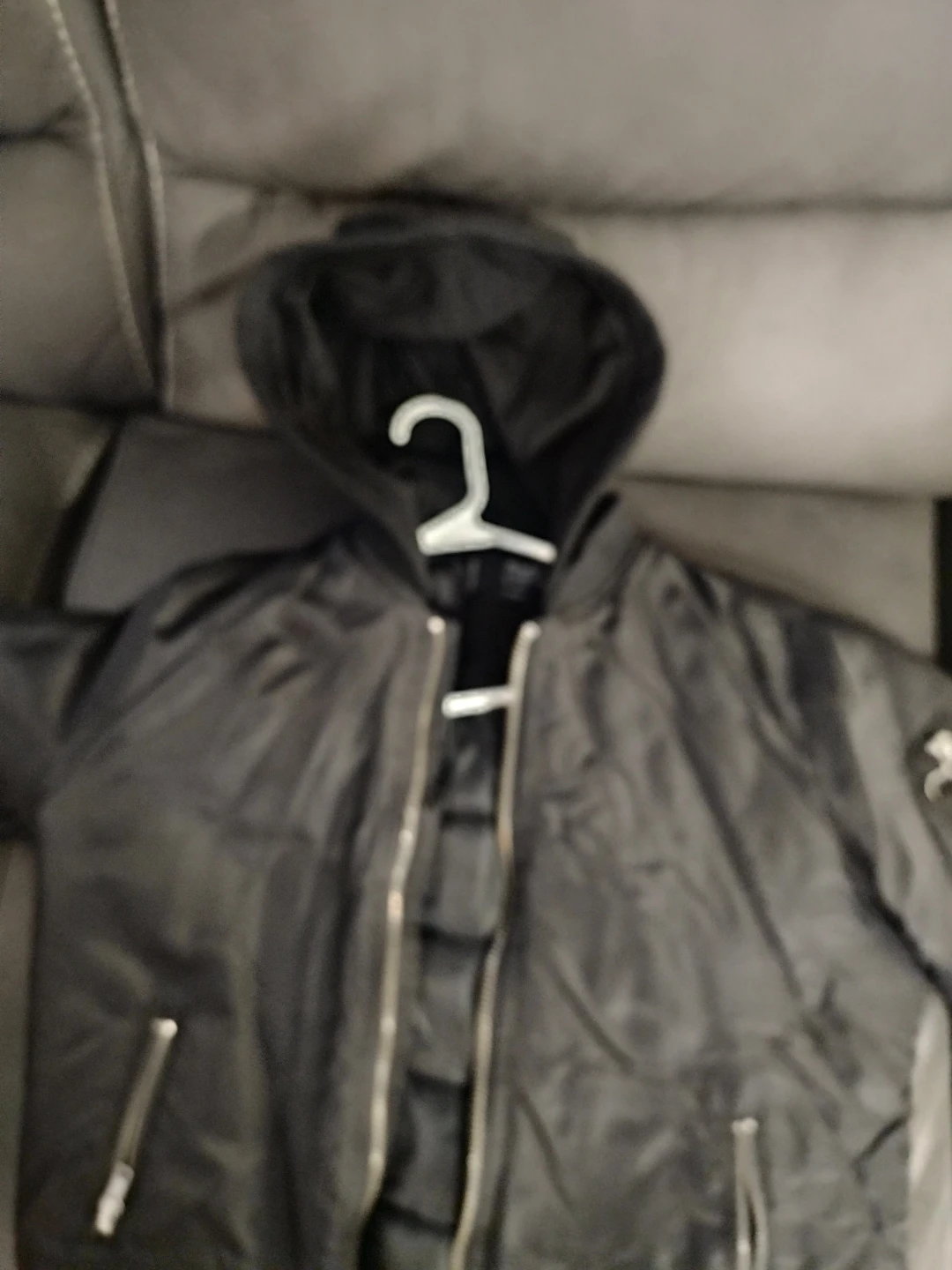 Black Hooded Bomber Jacket