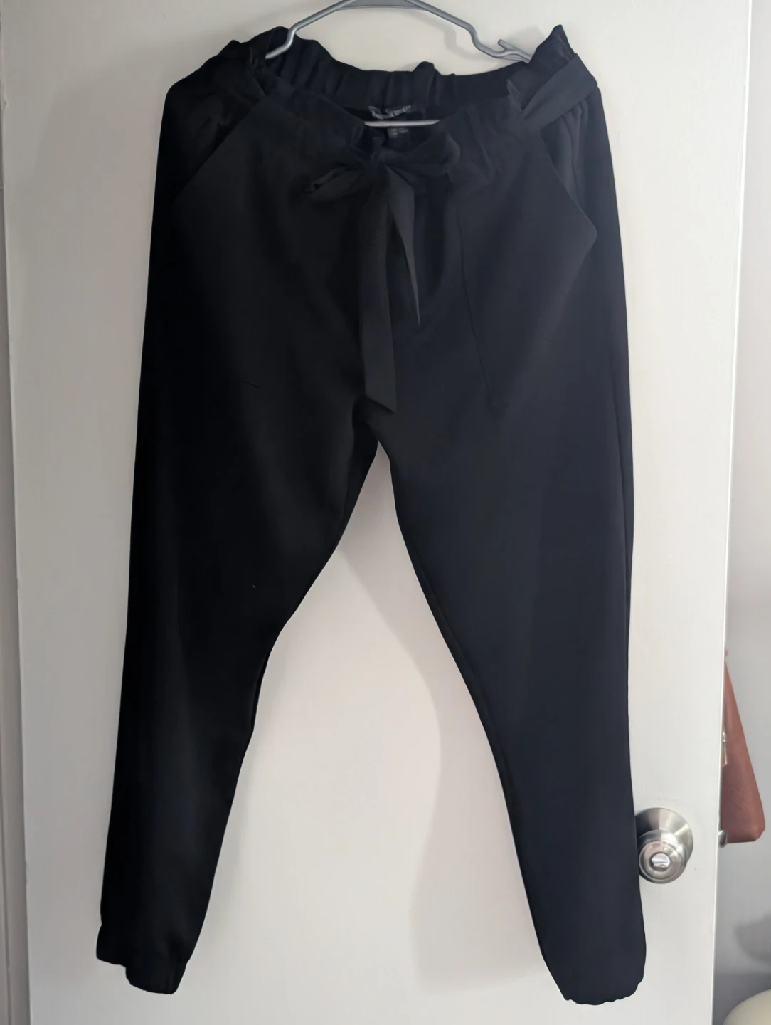 Black Paperbag Waist Pants