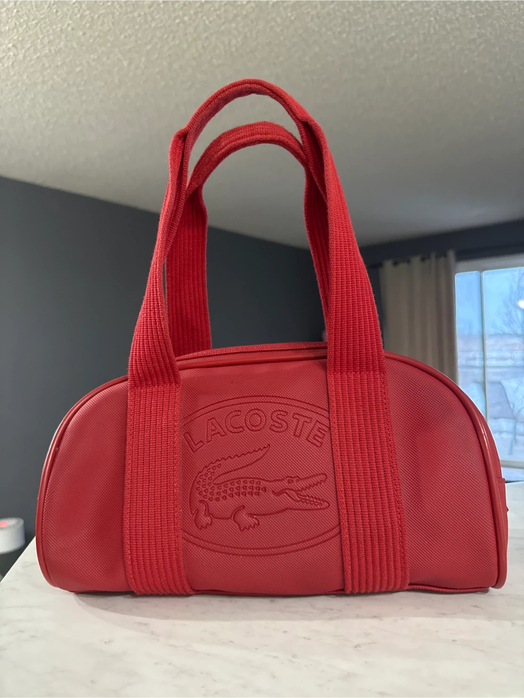 Red Lacoste Mini Duffle Bag