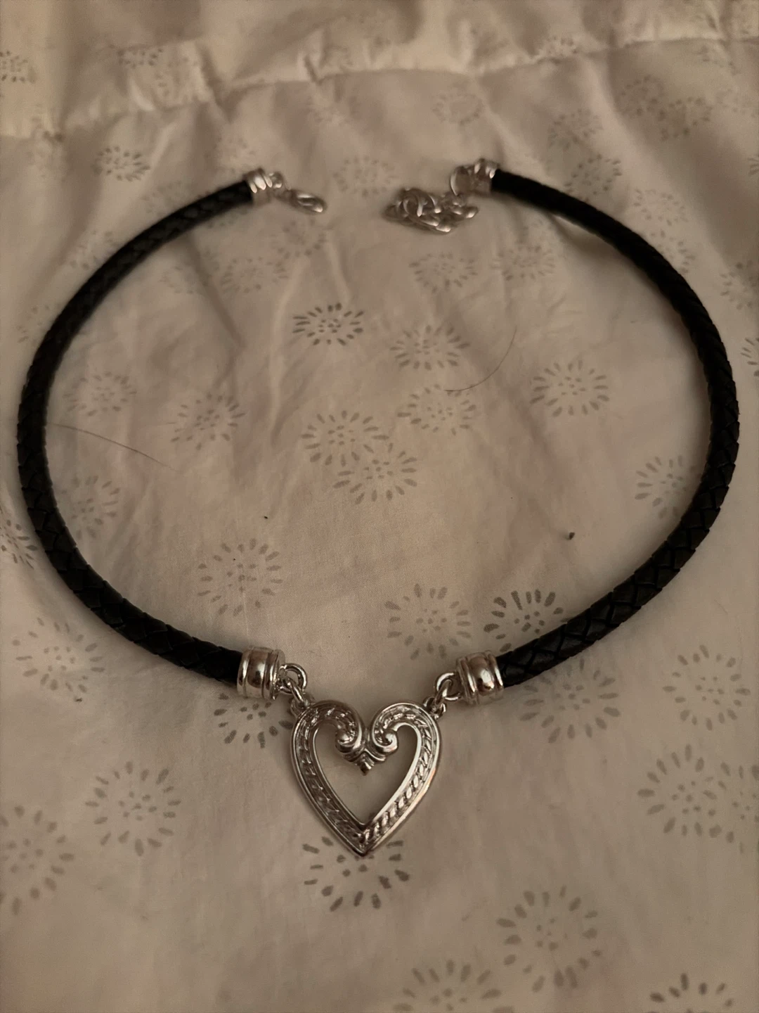 Black Cord Heart Necklace