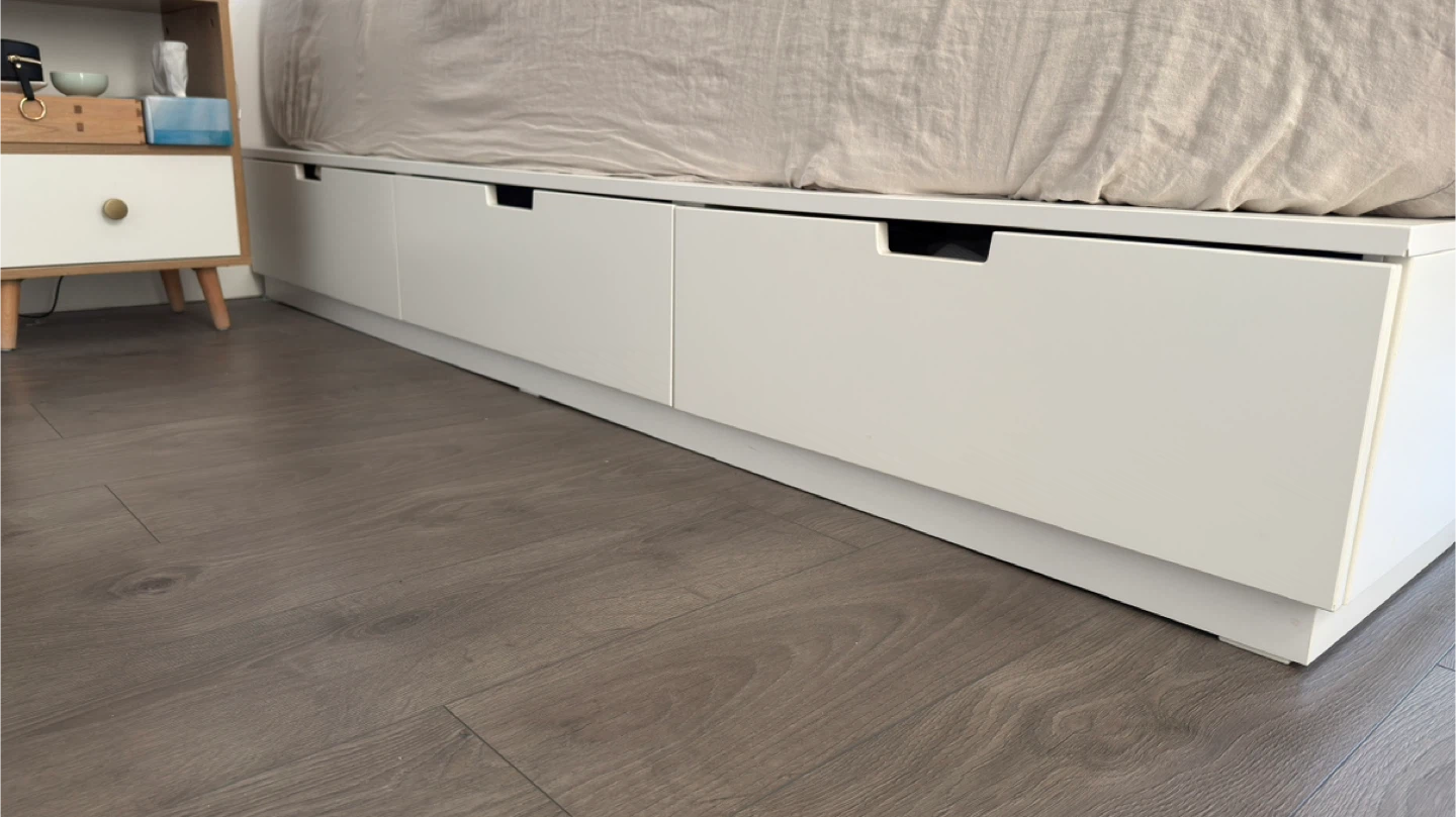 Queen Bed Frame w/ Storage – IKEA Nordli (Perfect Condition) - photo 2