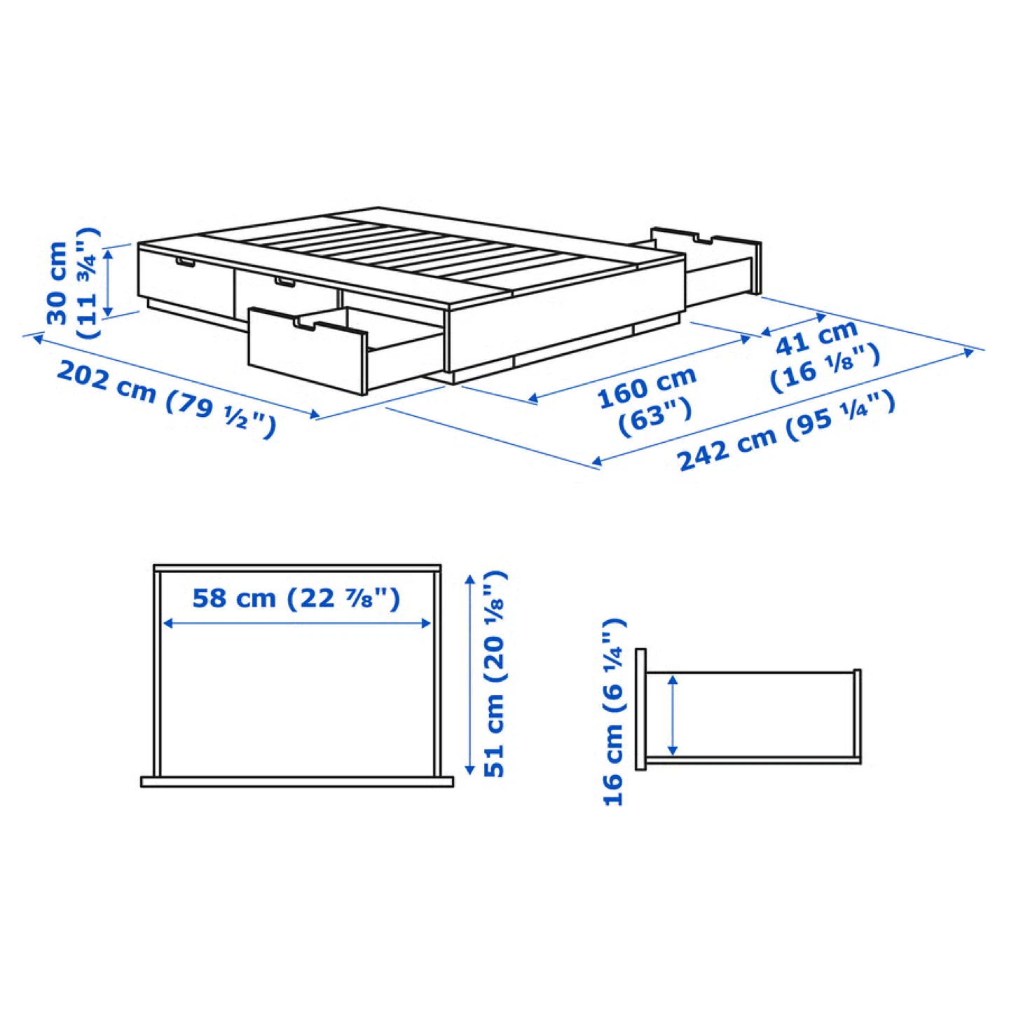 Queen Bed Frame w/ Storage – IKEA Nordli (Perfect Condition) - photo 5