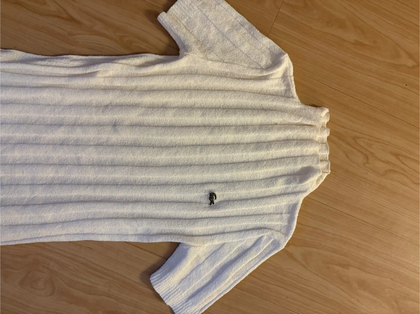 White Lacoste Cropped Towel Top