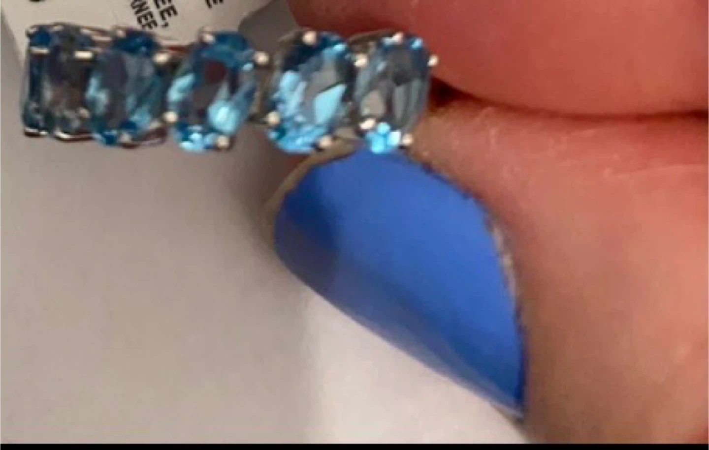Silver 925 Blue Sparkling Topaz EFFY ring. .
