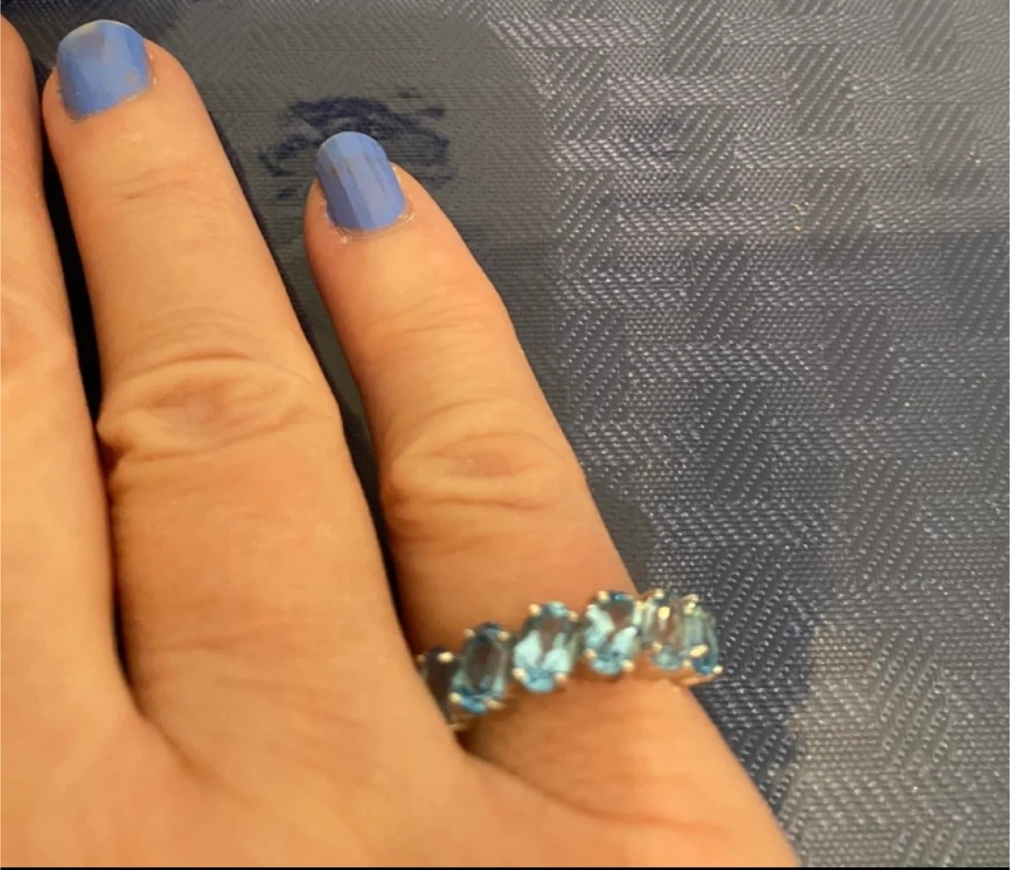 Silver 925 Blue Sparkling Topaz EFFY ring. . - photo 4