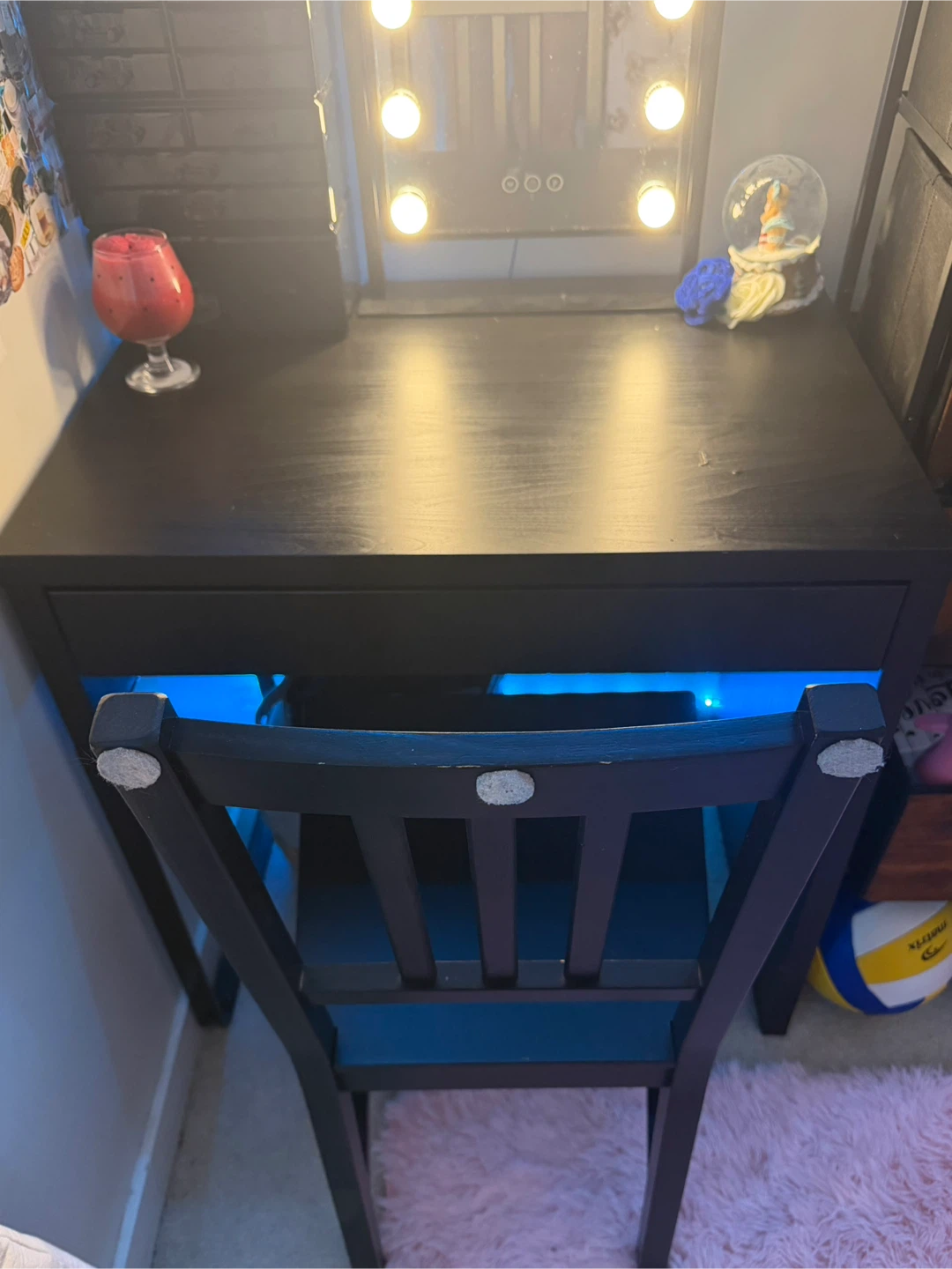 Ikea Black Desk with Matching Chair - photo 2