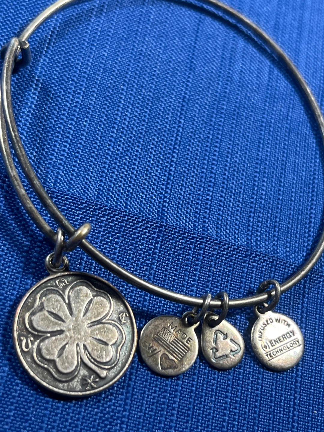 Alex and Ani Four Leaf Clover Charm Bangle Bracelet - photo 5