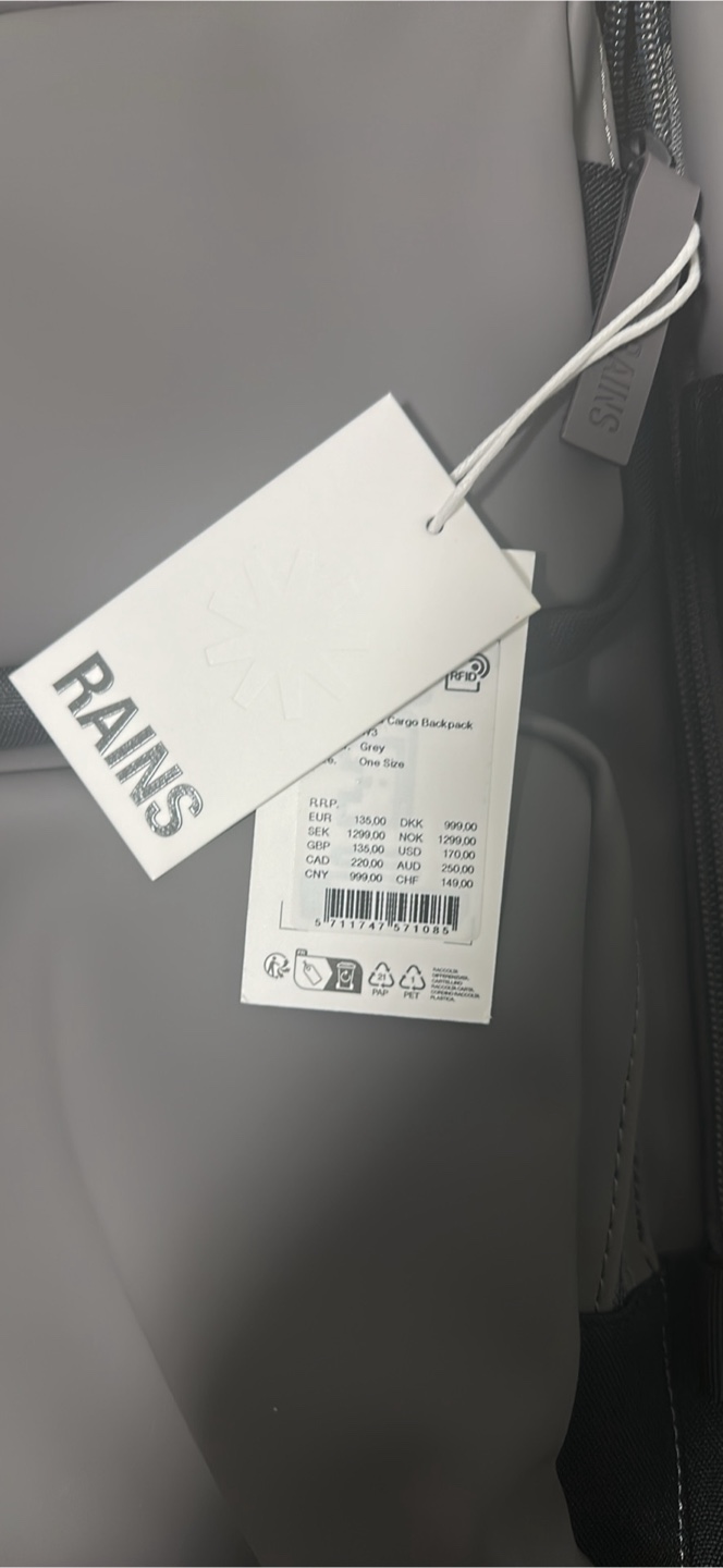 Brand NEW Rains Grey Cargo Backpack - photo 2