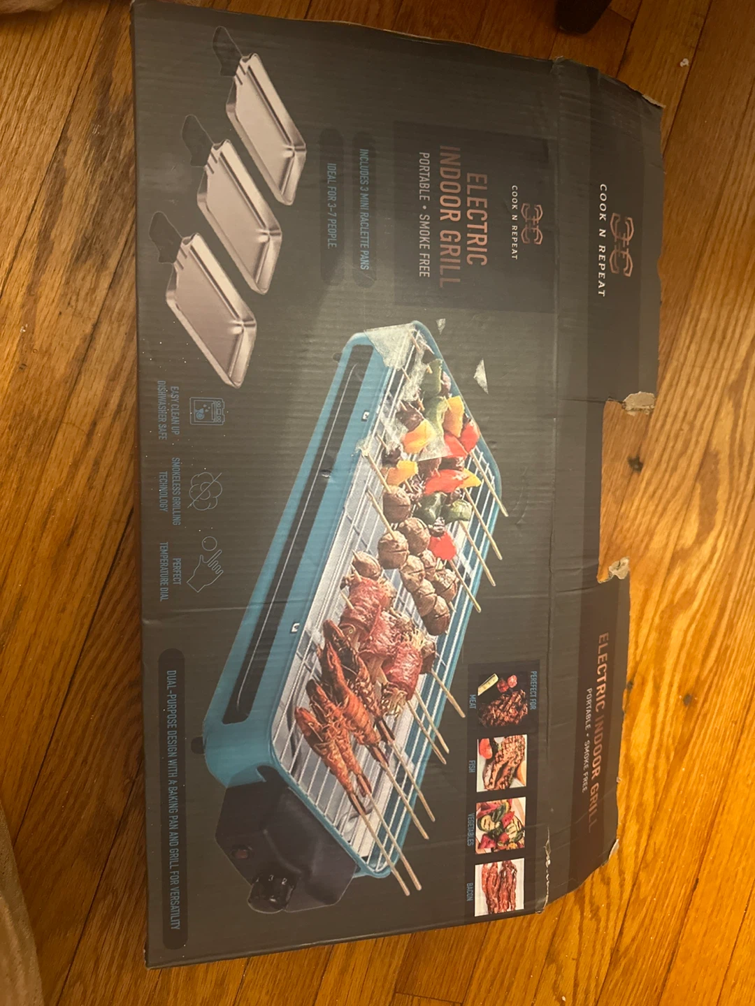 Cook N Repeat Electric Indoor Grill - Portable & Smoke Free