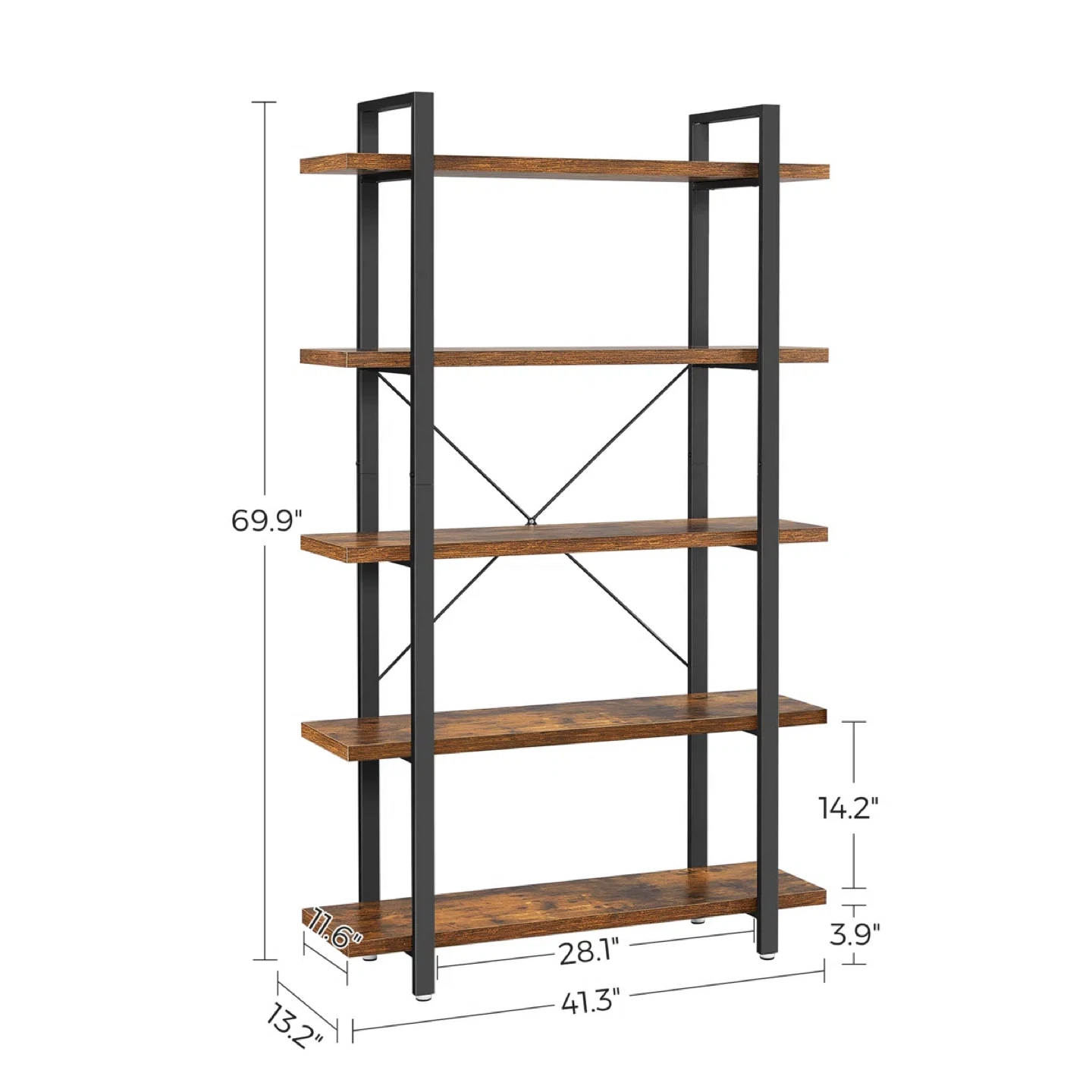 Large Book Shelf. Steel Frame. Great Condition - photo 5